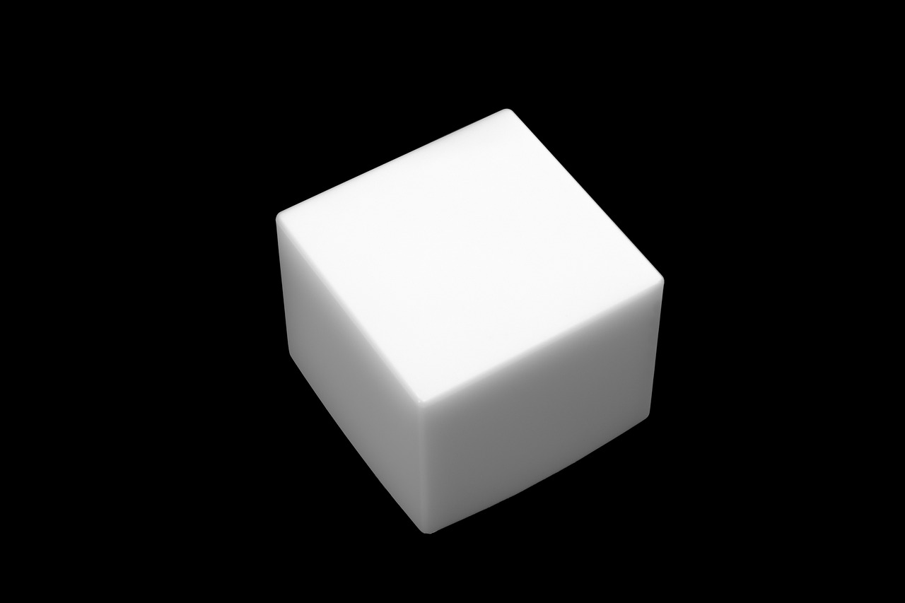 a white dice minimalism wallpaper