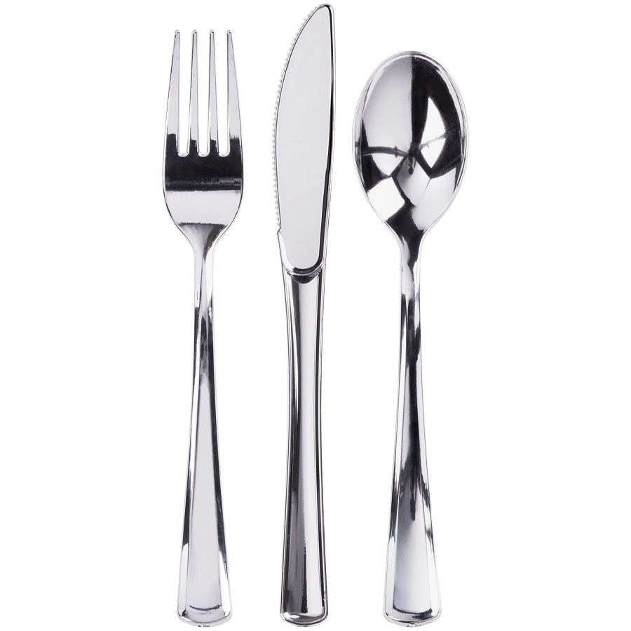 Silver Plastic Cutlery